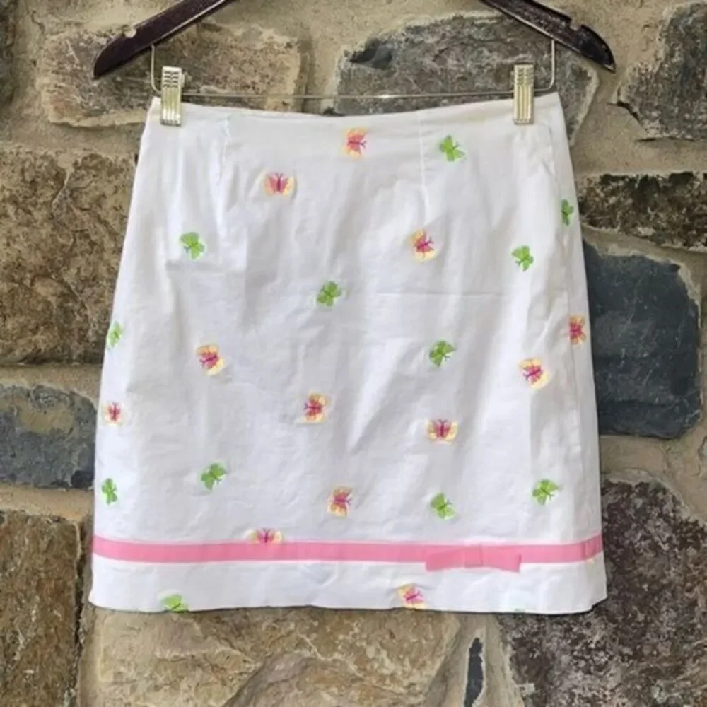 Lilly Pulitzer White label fly by Embroidered Skirt Size 2
